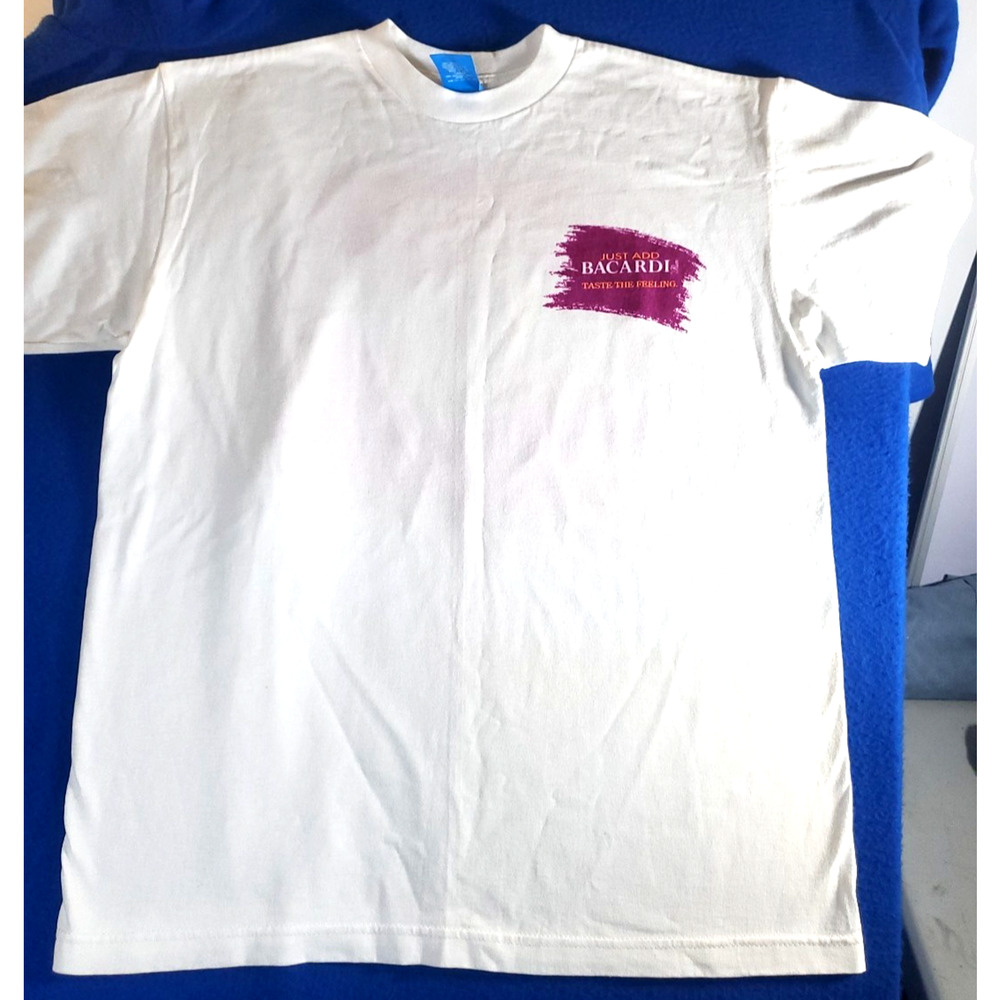 Vintage Bacardi NWOT T-Shirt Men's Size Large "Just add Bacadrdi" Pomo Shirt